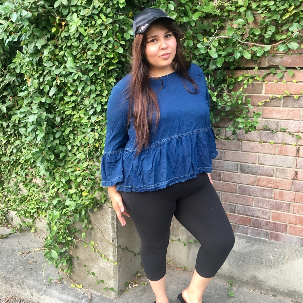 PLUS SIZE TYRA DROP WAIST PEPLUM TOP (Francesca’s) - Picture 7 of 7